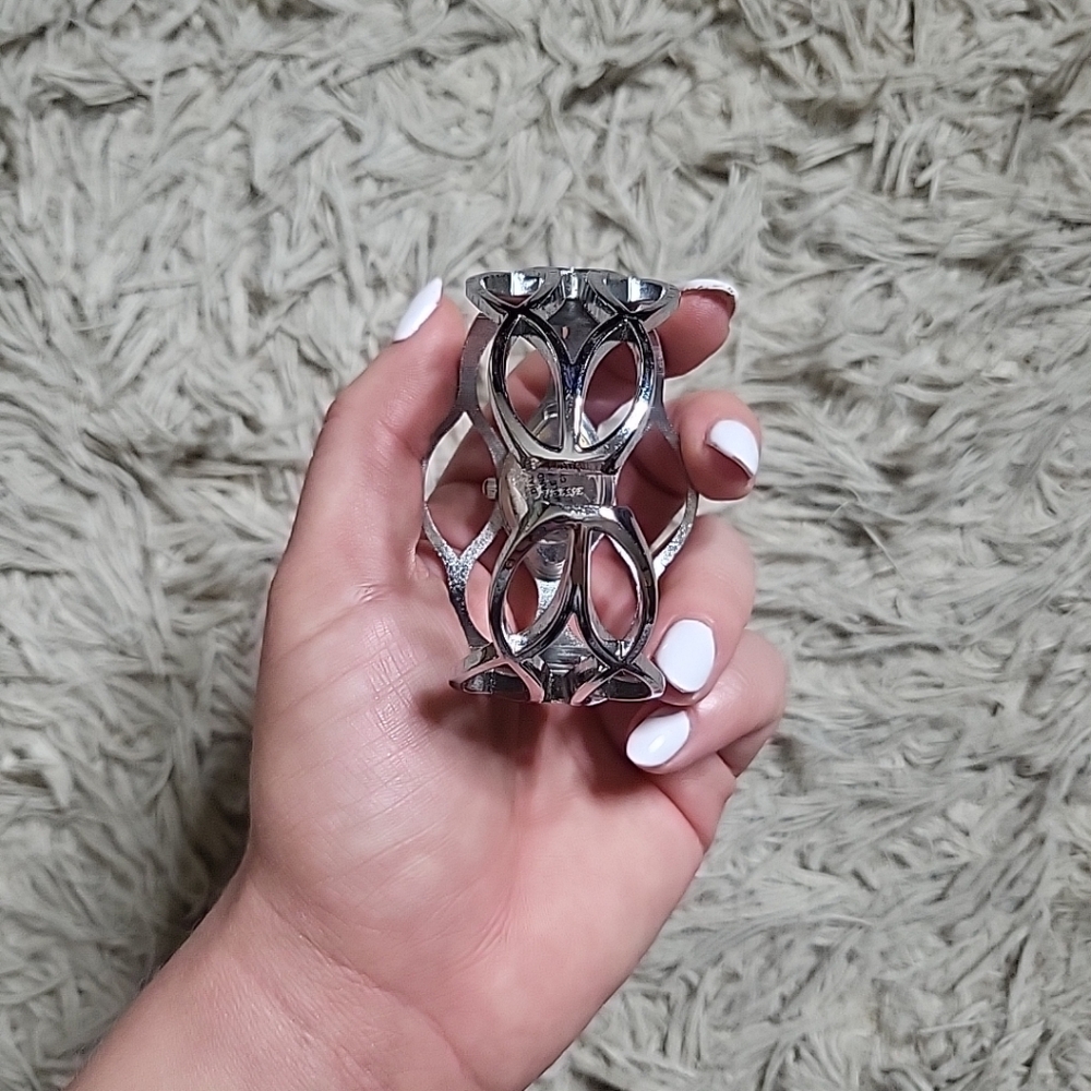 Womens Finesse Watch Vintage Unique Bracelet Cuff Silver Tone - Used ✨️💫 - Picture 8 of 11